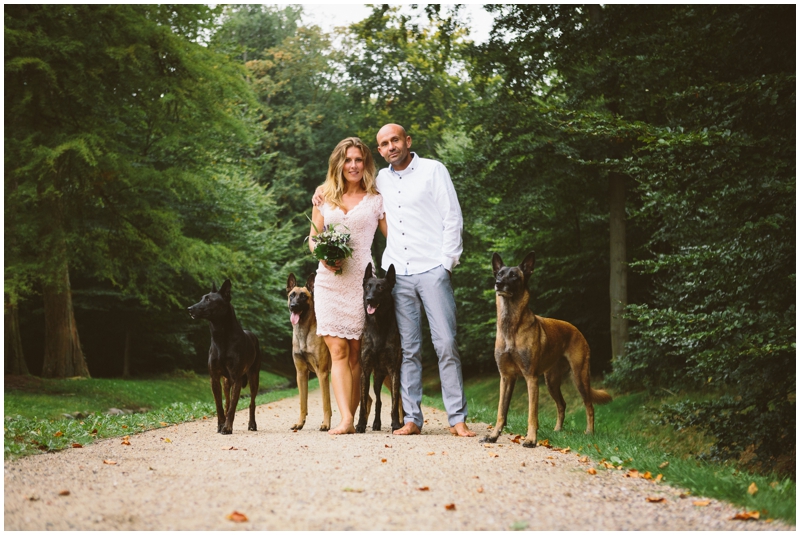 brautpaar mit hunden im schlosspark ludwigslust von der fotografin anne juengling